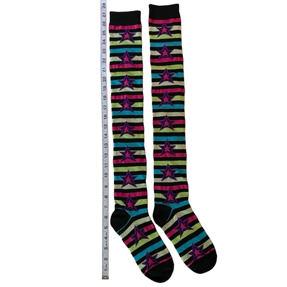 🧦🧦Neon Stars & Stripes Over the Knee Socks🧦🧦 - Picture 3 of 4